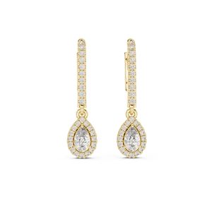 14K Yellow Gold Pear & Round Lab-Grown Diamond <b>Stud</b> <b>Earrings</b> <b>for</b> <b>Women</b> | Everyday Wear | New Grown Diamond - Product Image 1