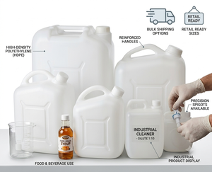 Bidons carrés vides en PEHD blancs NDURO NE2101 avec bouchon à vis pour emballage cosmétique personnalisé et stockage de produits chimiques industriels - Product Image 2