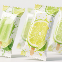 Emballage personnalisé pour glaces maison avec impression de logo, résistant au gel, à trois soudures latérales, pour l'emballage des glaces maison