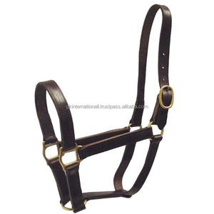 Caballo de cuero curtido de doble costura premium, cuello halter en 3 colores vibrantes, hardware de latón ajustable, relleno suave de vaca - Product Image 3