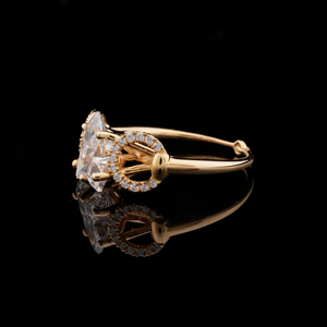 Bague de fiançailles classique en or véritable plaqué 10 carats avec diamant pour femme, sertissage à griffes, bijoux de mode - Product Image 3
