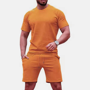 Conjunto de camiseta y pantalones cortos personalizados 100% algodón transpirable al por mayor para hombre, conjunto informal o streetwear con impresión personalizada para unisex - Product Image 4