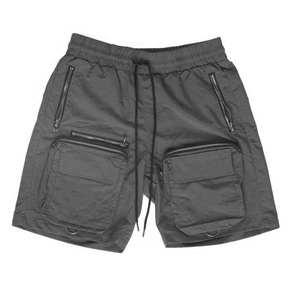 Latest Design Solid Color Cargo Short With Zip Pockets Stylish Drawstring Breathable <b>Elastic</b> Waist Fisherman Gym Workwear Shorts - Product Image 5