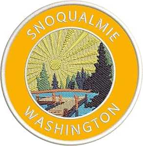 Irregular Shape Embroidered <b>Patch</b> With Mountain Landscape Design <b>Sew</b>-<b>On</b> Fabric Applique For Gifts - Product Image 3
