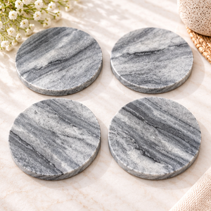 Dessous de verre en marbre rond moderne en laiton AK couleur noir et blanc marbre de conception artisanale pour ornements de vaisselle/ustensiles de cuisine - Product Image 2