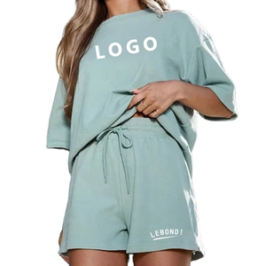 <b>Women's</b> Casual <b>2</b> <b>Piece</b> Shorts Set Regular Crew Neck Short Sleeve T Shirt 100% Cotton Breathable Summer <b>Outfit</b> - Product Image 2