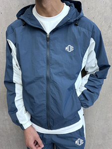 <b>Men's</b> Navy Blue Casual Sporty Tracksuit Set with White Side Stripe <b>Zip</b> Hoodie and <b>Shorts</b> Midweight Breathable Autumn Wear - Product Image 4