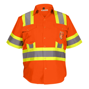 Chemise de sécurité haute visibilité Premium Class 3 Half Sleeve 65% C35 % N 6 oz Bright Orange (4X-Large) - Product Image 1