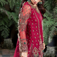 Robe de soirée prête à porter pour femme, en coton 100% naturel, respirante, lavable, avec dentelle douce et col en V, de créateur pakistanais, éco-responsable
