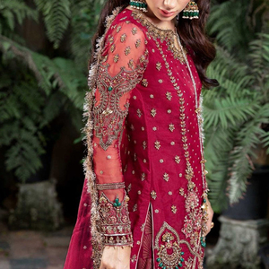 Robe de soirée prête à porter pour femmes, de créateur pakistanais, en gros / Nouvelle robe pour femmes, prix d'usine en gros - Product Image 4