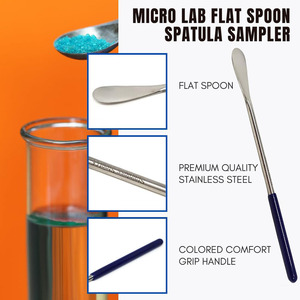 Cuillère plate de laboratoire en acier inoxydable, spatule d'échantillonnage avec poignée ergonomique pour l'échantillonnage, le mélange et le brassage en laboratoire scientifique - Product Image 3