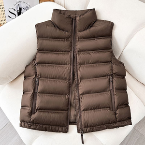 Gilet d'hiver matelassé léger en duvet, coupe ample, coupe-vent, sans manches, imprimé, pour l'extérieur – Vente en gros usine - Product Image 4
