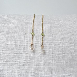 Peridot and Pearl Drop <b>Earrings</b> August Birthstone June Birthstone Dainty Elegant <b>Earrings</b> for Women Handmade Gift - Product Image 5