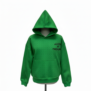 Sweat à capuche pour homme, style streetwear, entièrement orné de strass avec logo brodé, poids lourd, plusieurs couleurs, 450 g/m² - Product Image 3