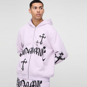 Ensemble de survêtement unisexe 100% coton personnalisé avec impression, pour homme, été, avec sweat à capuche et pantalon - Product Image 6