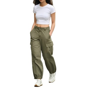 Pantalones Cargo Casuales de Invierno para Mujer, Elegantes, Cómodos, de Cintura Alta, Anchos, Transpirables, Diseño Personalizable, de BD - Product Image 5