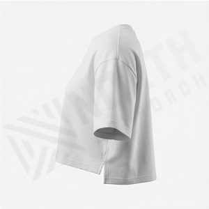 เสื้อยืดครอปผ้าไหมคอตตอนทรงเข้ารูปสำหรับผู้หญิง ออกกำลังกายได้ ระบายอากาศดี เสื้อครอปพรีเมียม แอคทีฟแวร์ลำลอง ทันสมัย - Product Image 3