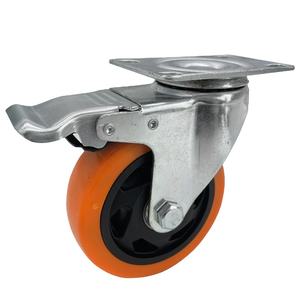 Huarui 2,5/3/4/5/6 Zoll Orange PVC drehbares Rad Kunststoff rollen Trolley Wheel Medium Caster - Product Image 2