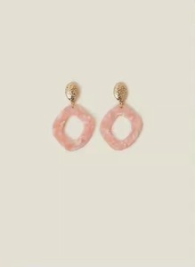 Pendientes rosas hechos a mano, artesanía en resina, pendientes de resina con forma irregular, joyería de moda hecha a mano para mujer - Product Image 3