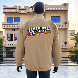 Chaqueta Bomber con Logotipo RR para Hombre, Otoño, Color Sólido, Manga Larga, Cuello Alto, Cierre de Cremallera, Diseño Acolchado con Relleno de Poliéster - Product Image 6