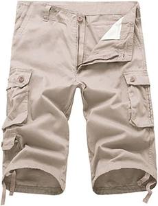 Shorts cargo tricotés pour hommes, taille mi-haute, respirants, écologiques, longueur genou, 6 poches, décontractés, vente en gros - Product Image 6