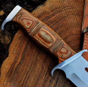 Couteau de chasse Rambo artisanal en acier inoxydable PRESTIGE BLADES, finition brossée, manche unique, étui, options personnalisées, ambidextre - Product Image 3