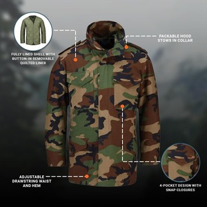 Veste utilitaire d'extérieur haut de gamme pour homme, col montant, compartiments fonctionnels, style décontracté pour le quotidien - Product Image 4
