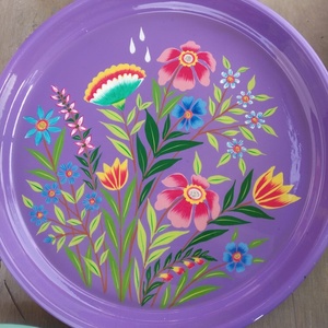 Piatti per alimenti dipinti a mano, piatti per alimenti in acciaio, piatti per alimenti indiani in acciaio inossidabile - Product Image 3