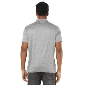 Polo en coton Oxford à manches courtes gris pour homme, coupe classique, couleur unie, style décontracté, tissu respirant - Product Image 5