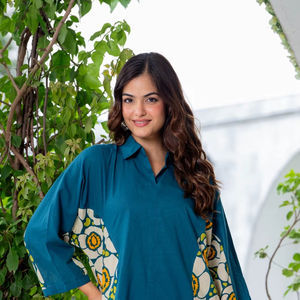 Conjunto de Dos Piezas de Algodón Estampado Informal para Mujer, Conjunto Coordinado de Lino y Algodón Puro, Ropa de Primavera y Verano para Mujer - Product Image 1