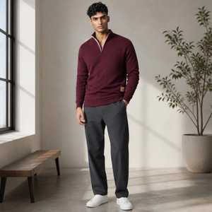 Sudadera Térmica Ligera Personalizada para Hombre con Cierre de Cremallera de un Cuarto y Cuello Alto para Uso Casual y al Aire Libre - Product Image 6