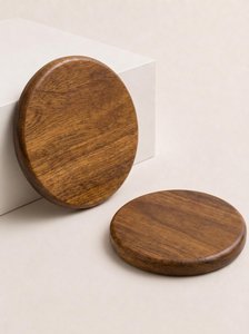 Single Wooden <b>Coaster</b> Natural Solid Wood Heat Resistant Eco-Friendly Modern Minimalist Style for <b>Drinks</b> - Product Image 5