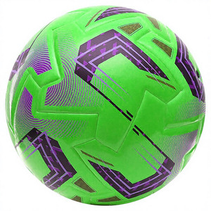 Ballon de football bleu avec impression sérigraphique à motifs géométriques, style populaire - Product Image 4
