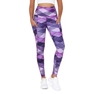 Earth Tone Pattern Women Yoga Leggings High Rise Tights Nylon Elastane Utility Side Pocket Compression <b>Butt</b> <b>Lift</b> Flexible <b>Pants</b> - Product Image 3