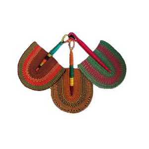 Décoration murale Boho en herbe de mer multicolore, éventail à main en bambou, décoration rustique pour la maison du vietnam - Product Image 1