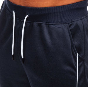 Pantalones Deportivos Negros para Hombre con Franjas Laterales Blancas, Cintura Elástica con Cordón, Joggers Casuales, Tejido Transpirable, para Otoño - Product Image 3