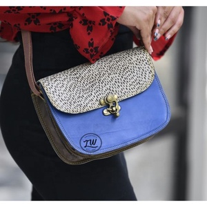 Nouveau Style cuir recyclé couleur trapu sac à bandoulière haute qualité imprimé Animal fourrure cuir sac à main multicolore femmes sac à bandoulière - Product Image 5