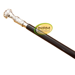 Wooden Designer <b>Walking</b> <b>Stick</b> with Beautiful Oval Handle / Wooden <b>Walking</b> Canes with Brass Knobe Handle - Product Image 1