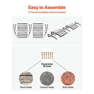 Tende da Sole per Finestre Esterne 38 x 78 Pollici con Staffa in ABS e Drenaggio per Protezione da Pioggia, Neve e Sole - Accessorio Premium per Finestre - Product Image 5