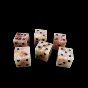 Stone Sunstone D6 <b>Dice</b> Cube Natural Gemstone Crystal Stone D6 <b>Dice</b> Engraved Stone Custom <b>Dice</b> <b>Sets</b> - Product Image 4