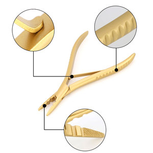 Professional Hair Extension <b>Pliers</b> Custom Logo Stainless Steel Golden Hair Extension <b>Tools</b> <b>Multi</b> Functional <b>Pliers</b> - Product Image 3