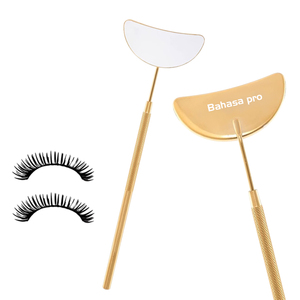Wholesale Custom logo Gold <b>Half</b> moon Lash extension mirrors hand held <b>Eyelash</b> extension mirror for <b>eyelashes</b> - Product Image 1
