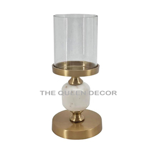 Leafy Design Gold Finish Aluminum Metal Votive <b>Candle</b> Holder With Clear Glass Use Home Wedding Table Centerpiece At <b>Cheap</b> Price - Product Image 2