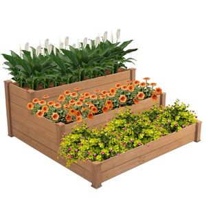 Brown Raised Garden Bed for Horticulture Handcrafted Wood Garden Building - Product Image 1
