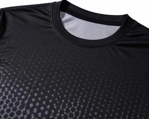 Men's O-Neck Short Sleeve Knitted T-<b>Shirt</b> Eco-Friendly Regular Fit Casual Style Blue Color <b>100</b>% Cotton/<b>Polyester</b> 220g - Product Image 4