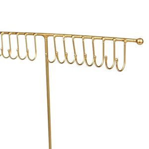 Golden Necklace <b>Display</b> Stand with Rotatable Base for <b>Jewelry</b> Organization Modern Round Design for Pearls and Chains - Product Image 3