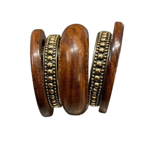 Exquisite Handmade Jewelry <b>Wood</b> Brass <b>Bangles</b> Set Manufacturer From India BY AFZA ENTERPRISES - Product Image 3