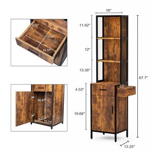 Gabinete de Almacenamiento de 3 Niveles para Salón |   Organizador de Equipos para Estación de Estilismo de Salón de Belleza y Barbería |   Conjunto de Estación de Peluquería - Product Image 2