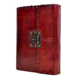 Genuine Antique <b>Lock</b> Simple Leather Journal Handmade Spiral Saddle Stitching Sewing Binding Elegant Gift <b>Notebook</b> Custom Color - Product Image 4