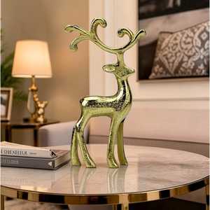 Handmade Aluminum Deer Figurine 26cm Height Modern Animal Sculpture Tabletop Eco-Friendly Durable <b>Christmas</b> Decoration Living - Product Image 5
